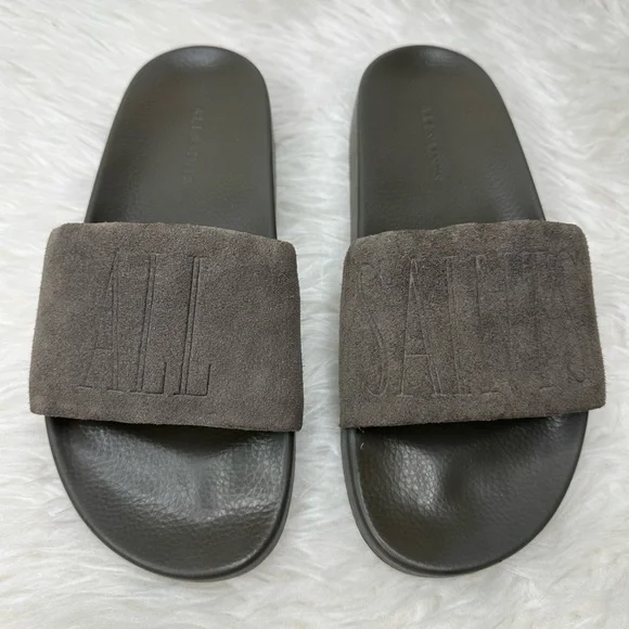 All Saints Men’s Sunland Suede Slide Sandals Size 8 - Picture 2 of 15